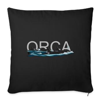Orque avec le texte - Housse de coussin décorative 45 x 45 cm - noir - Devant