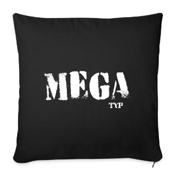 Mega Typ Grunge Schriftzug ego - Sofakissenbezug 45 x 45 cm - Schwarz - Vorne
