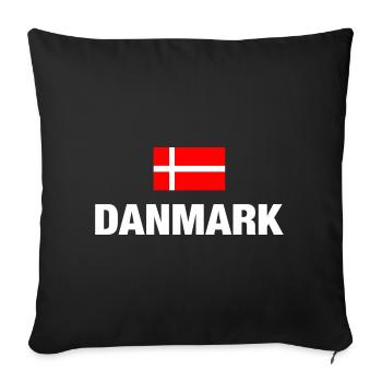 Danemark Danmark Football Fan drapeau danois - Housse de coussin décorative 45 x 45 cm - noir - Devant