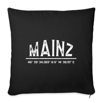 Mainz Koordinaten Mainzer Geschenk Lustig - Sofakissenbezug 45 x 45 cm - Schwarz - Vorne
