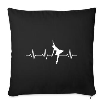 Ballet Heartbeat - Sofa pillowcase 17,3'' x 17,3'' (45 x 45 cm) - black - Front