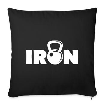 kettlebell fitness training weight training symbol Team - Sofa pillowcase 17,3'' x 17,3'' (45 x 45 cm) - black - Front