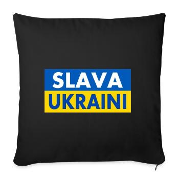 Slava ukraini - Housse de coussin décorative 45 x 45 cm - noir - Devant
