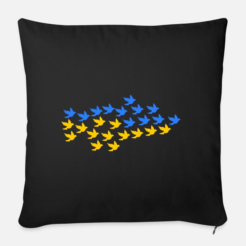 Ukraine - Sofakissenbezug 45 x 45 cm - Schwarz