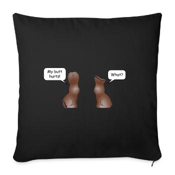 My butt hurts - Sofa pillowcase 17,3'' x 17,3'' (45 x 45 cm) - black - Front