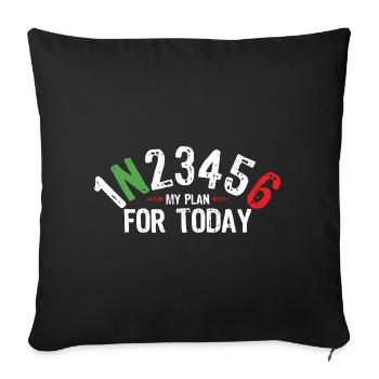 Moto / Biker - Circuit Motocycliste - Housse de coussin décorative 45 x 45 cm - noir - Devant