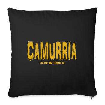 t-shirt camurria t-shirt Sicile Sicilien - Housse de coussin décorative 45 x 45 cm - noir - Devant