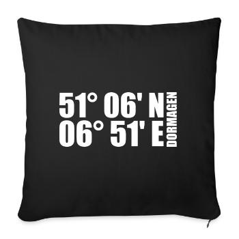 Dormagen Koordinaten - Sofakissenbezug 45 x 45 cm - Schwarz - Vorne