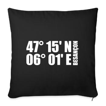 Besançon Coordinates - Sofa pillowcase 17,3'' x 17,3'' (45 x 45 cm) - black - Front