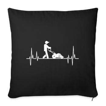 Heartbeat Lawn Mower Grass Cutter Gardening - Sofa pillowcase 17,3'' x 17,3'' (45 x 45 cm) - black - Front