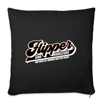 Farben änderbar | Flipper sind Rudeltiere - Sofakissenbezug 45 x 45 cm - Schwarz - Vorne