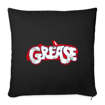 Grease Logo Blanc Avec Voiture - Housse de coussin décorative 45 x 45 cm - noir - Devant