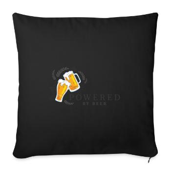Powered by Beer Beer Toast - Sofa pillowcase 17,3'' x 17,3'' (45 x 45 cm) - black - Front
