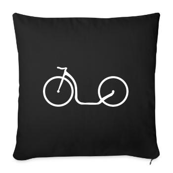 Tretroller Silhouette weiß - Sofakissenbezug 45 x 45 cm - Schwarz - Vorne
