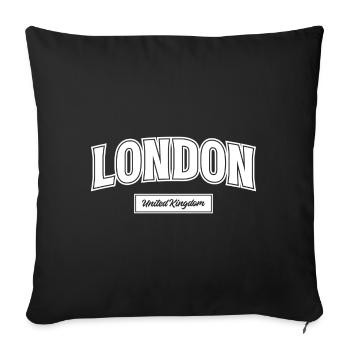 London Uk England - Sofa pillowcase 17,3'' x 17,3'' (45 x 45 cm) - black - Front
