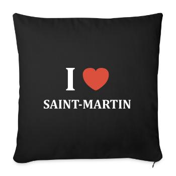 i love Saint Martin - Housse de coussin décorative 45 x 45 cm - noir - Devant