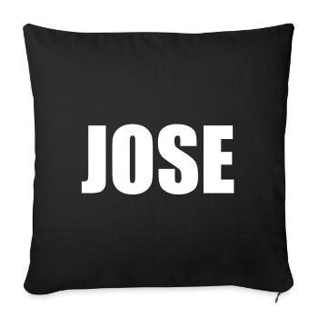Prénom : Jose White - Housse de coussin décorative 45 x 45 cm - noir - Devant