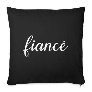 Fiancé Matching Engagement Gift Groom’s Mariage du marié - Housse de coussin décorative 45 x 45 cm - noir - Devant