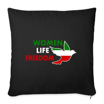 Women life freedom - Sofa pillowcase 17,3'' x 17,3'' (45 x 45 cm) - black - Front