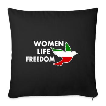 Women life freedom - Sofa pillowcase 17,3'' x 17,3'' (45 x 45 cm) - black - Front