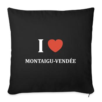 i love Montaigu Vendée - Housse de coussin décorative 45 x 45 cm - noir - Devant