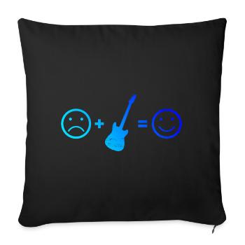 guitar electric guitar classical guitar electric guitar - Sofa pillowcase 17,3'' x 17,3'' (45 x 45 cm) - black - Front