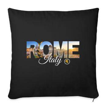 Rom, Italien, Skyline-Sonnenstrahl-Kunstwerke - Sofakissenbezug 45 x 45 cm - Schwarz - Vorne