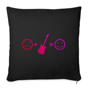 Electric guitar classical guitar acoustic guitar - Sofa pillowcase 17,3'' x 17,3'' (45 x 45 cm) - black - Front