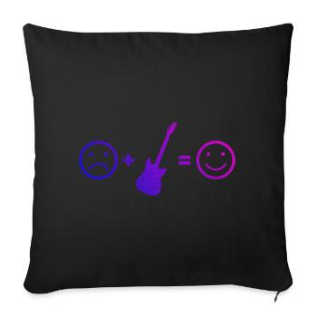 Guitar player classical guitar electric guitar - Sofa pillowcase 17,3'' x 17,3'' (45 x 45 cm) - black - Front
