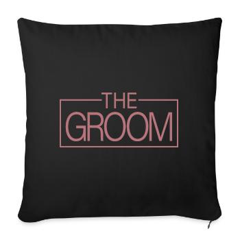 Le marié assorti mariée mariée célibataire marié marié - Housse de coussin décorative 45 x 45 cm - noir - Devant