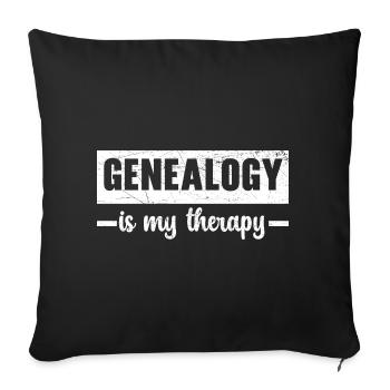 La généalogie est ma thérapie Généalogiste Ancestry - Housse de coussin décorative 45 x 45 cm - noir - Devant