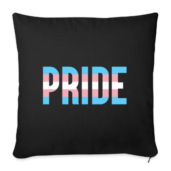 Mois de la fierté LGBT - Fierté trans - Housse de coussin décorative 45 x 45 cm - noir - Devant