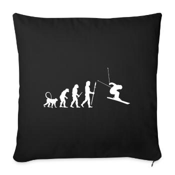 Skiing Evolution - Sofa pillowcase 17,3'' x 17,3'' (45 x 45 cm) - black - Front