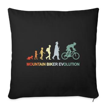 Mountainbiker Evolution - Sofakissenbezug 45 x 45 cm - Schwarz - Vorne
