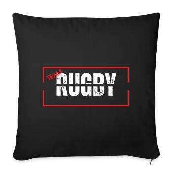 Team rugby red - Sofa pillowcase 17,3'' x 17,3'' (45 x 45 cm) - black - Front