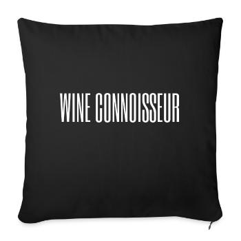 Amateur de vin / Amateur de vin - Housse de coussin décorative 45 x 45 cm - noir - Devant