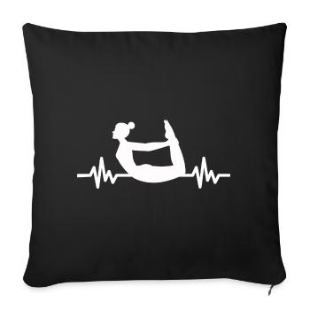 Heartbeat Gymnastics - Meditation Gymnastics Yoga - Sofa pillowcase 17,3'' x 17,3'' (45 x 45 cm) - black - Front