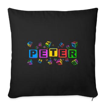 PETER colourful cubes - Sofakissenbezug 45 x 45 cm - Schwarz - Vorne