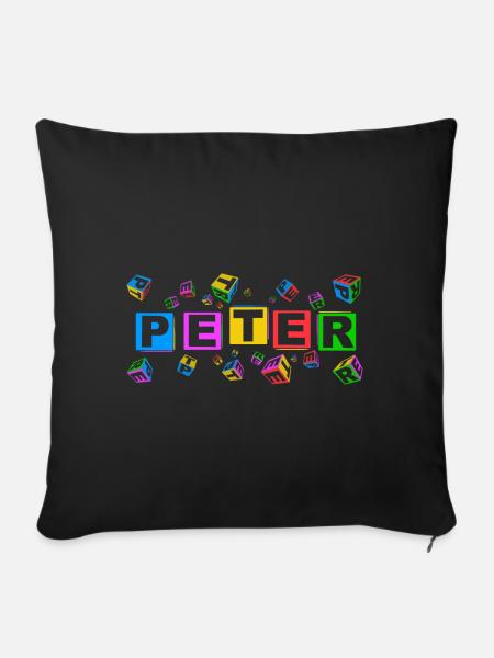 PETER colourful cubes - Sofakissenbezug 45 x 45 cm - Schwarz