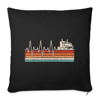 Truck Driver Heartbeat - Sofa pillowcase 17,3'' x 17,3'' (45 x 45 cm) - black - Front