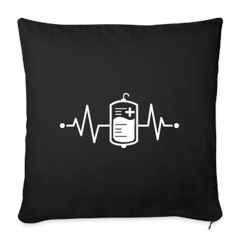 Geimpft Herzkurve - Puls Pro Impfung impfen Impfen - Sofakissenbezug 45 x 45 cm - Schwarz - Vorne