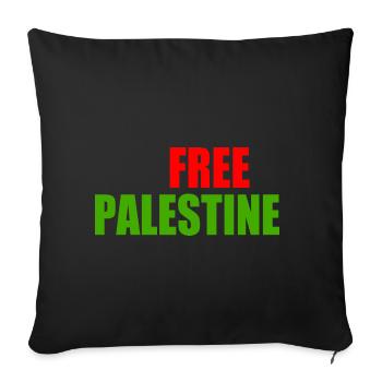 Free palestine - Sofa pillowcase 17,3'' x 17,3'' (45 x 45 cm) - black - Front