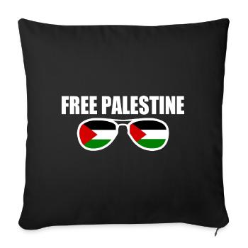 Free palestine - Housse de coussin décorative 45 x 45 cm - noir - Devant