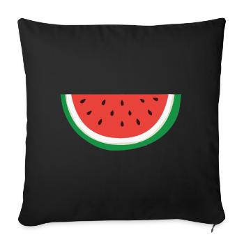 Pastèque - symbole palestinien - Housse de coussin décorative 45 x 45 cm - noir - Devant