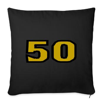 50. 50 YEARS. 50th ANNIVERSARY. 50TH ANNIVERSARY. - Sofa pillowcase 17,3'' x 17,3'' (45 x 45 cm) - black - Front