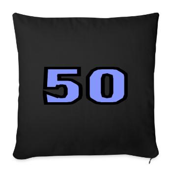 50. 50 YEARS. 50th ANNIVERSARY. 50TH ANNIVERSARY. - Sofa pillowcase 17,3'' x 17,3'' (45 x 45 cm) - black - Front