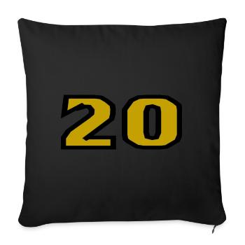 20. 20 YEARS. 20th ANNIVERSARY. 20TH ANNIVERSARY. - Sofa pillowcase 17,3'' x 17,3'' (45 x 45 cm) - black - Front