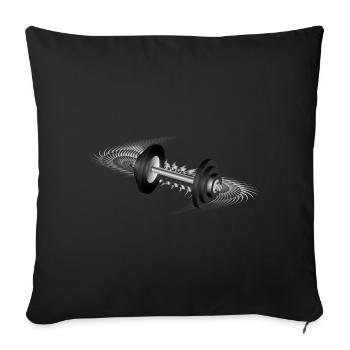 cooles Hantel Motiv für Fitness- & Gym-Begeisterte - Sofakissenbezug 45 x 45 cm - Schwarz - Vorne