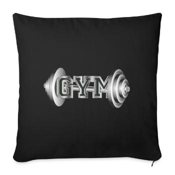 Dumbbell Typography for Fitness and Gym Enthusiasts - Sofa pillowcase 17,3'' x 17,3'' (45 x 45 cm) - black - Front