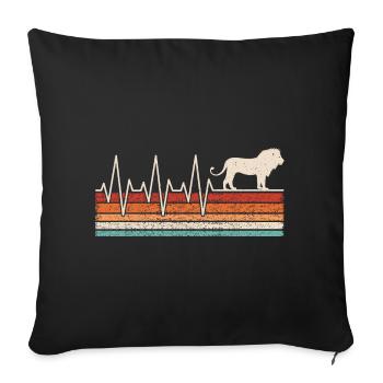 Leo Heartbeat - Sofa pillowcase 17,3'' x 17,3'' (45 x 45 cm) - black - Front